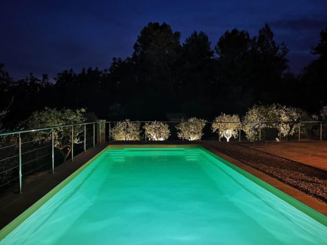 Swimming pool by night