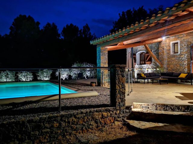 Swimming pool by night